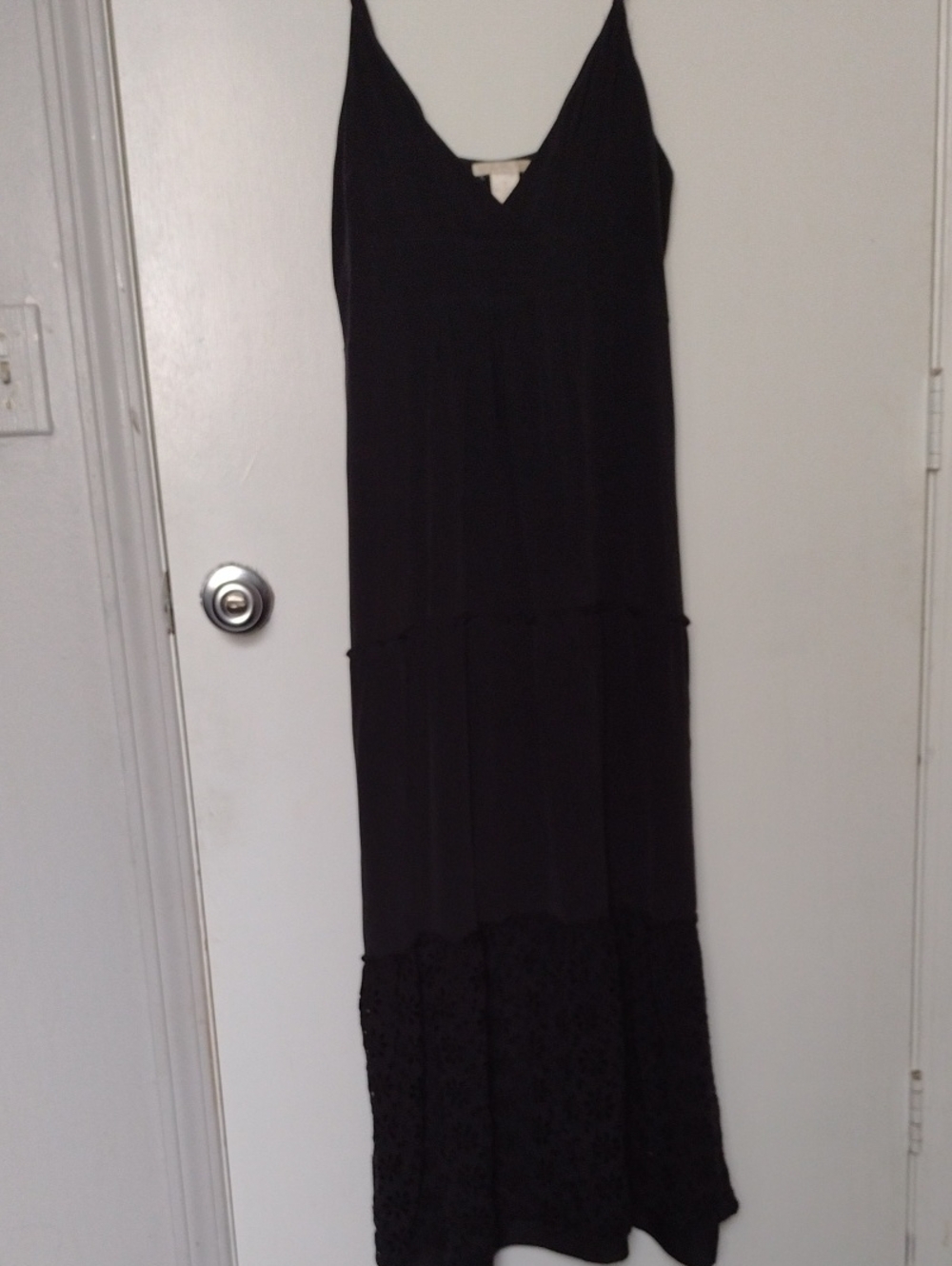 NEW Gold Hawk 100% Silk Black Maxi Dress Size Small
